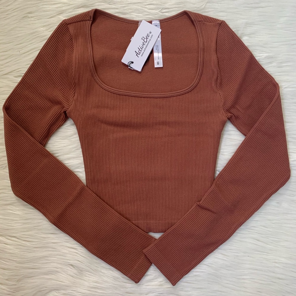 Long sleeve Bronze S/M, M/L seamless Crop NEW